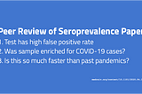 Peer Review of “COVID-19 Antibody Seroprevalence in Santa Clara County, California”