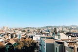 View of san francisco skyline from the Mission