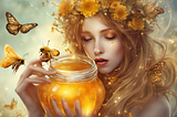 Fairy, bees and honey