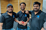 PagarBook Founders — Rupesh Mishra, Arya Gautam, and Adarsh Kumar (left to right)