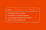 Quick and Efficient: a Common Guide to Google Search