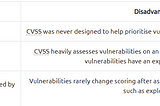 CVSS Pros and Cons. See more here https://tryhackme.com/room/vulnerabilities101