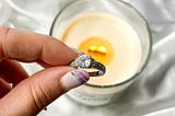 Jewelry candles with ring inside gift