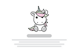Illustration of an Empty State component with a unicorn as a decorative image.