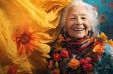 Beautiful old woman posing