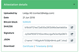 Verifying documents from Ledgy on the Blockchain