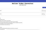 Free Online Video Converter Tool