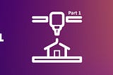 Graphic with a purple background and three futuristic manufacturing white icons.