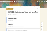 Setting up the test in Google Forms