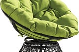 OSP Home Furnishings Wicker Papasan Chair with 360-Degree Swivel, 40” W x 36” D x 35.25”