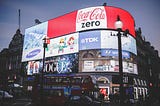 London centre avertisement screens