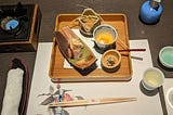 Opening course of a kaiseki meal in Kanazawa, Japan.