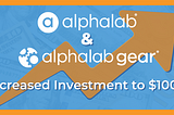 AlphaLab and AlphaLab Gear Increase Investment Levels