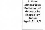 A Non-Exhaustive Ranking of Geometric Shapes
