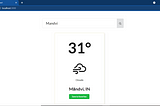 Weather Prediction with React JS