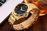 New Military Dial Gold Watch Quartz Wristwatches For Men High Quality Gold Luxury, Party, Weddings…