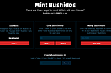 How to mint Bushido