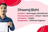 Not satisfied with college, Dheeraj joined Masai and became a software engineer