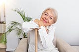Older woman looking into the camera