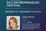Carley Roney Announced as Second 2017 NYU Entrepreneurs Festival Keynote Speaker