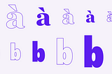 Text that scales from largest size to smallest size on the top row, and smallest size from largest size on the bottom row to illustrate how Dynamic Type works.