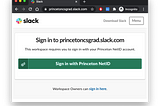 Slack with Princeton’s Single Sign-On