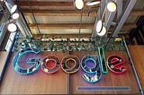 Google logo at the Kitchener office.