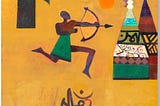 01 Painting, African Artists, Art of War, Mohamed Abdalla Otaybi’s Against Violence, with Footnotes