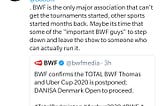 BWF Resmi Undur Piala Thomas & Uber 2020