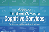 Announcing the Table of Azure Cognitive Services
