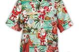 Christmas Santa Vacation Beach Joyful Hawaiian Shirt