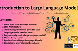Introduction to Large Language Models
