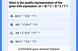 Infix representation of given equation-Quiz question asked in coding rounds