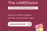 The cAWElumn: Personal Finance