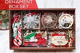 Ornament Box Gift Set Digital File - SVG Christmas Ornaments - Digital File Christmas Ornament Box - Laser File for Glowforge