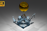 Gold Silver Water Stars Blender 3D 10 hours