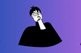 Illustration of a person looking up and deep in thought