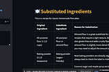 Ingredient Substitution with OpenAI