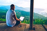 man with laptop