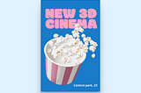 3d cinema poster created in Mega Creator