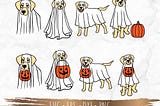 Сute Ghost Labrador Retriever Dog svg, Boo svg, Halloween svg, Files for Cricut, silhouette, Sublimation, Digital Download