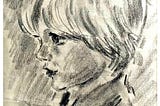 My little brother Rob, charcol drawing at the Skowhegan State Fair