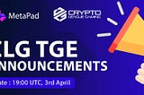🕑CLG TGE time: 19:00 UTC, April 3.