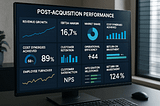 Dashboard displaying acquisition KPIs across departments