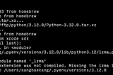 Python lzma extension was not compiled mac