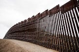 Border wall between the US and Mexico.