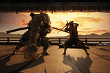 Scenes from the video game “Sekiro: Shadows Die Twice”