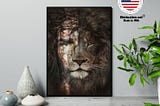 HOT Lion and Jesus poster, canvas