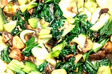 Vegetables — Chinese-Style Baby Bok Choy with Mushroom Sauce