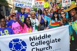 Middle Collegiate Church at the Pride March. (Photo Credit: Peter Calderon)